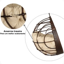 Almofada Impermeável para Balanço Suspenço Ninho - Lisato Bege - 5