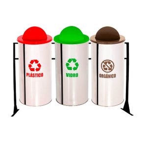 Conjunto Lixeiras Coleta Seletiva 50l 03 Peças