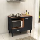 Ver imagem 2 de Balcão Cozinha Cooktop Blane 105cm com 1 Porta e 1 Gaveta Faro:preto