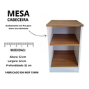 Ver imagem 2 de Mesa de Cabeceira na Cor Freijó com Branco