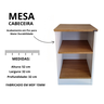 Mesa de Cabeceira na Cor Freijó com Branco - 2