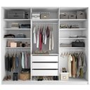 Ver imagem 3 de Closet Casal Guarda Roupa sem Porta 237cm 3 Gavetas Mdf Pisa R02 Branco - Lyam Decor