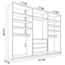 Ver imagem 4 de Closet Casal Guarda Roupa sem Porta 237cm 3 Gavetas Mdf Pisa R02 Branco - Lyam Decor