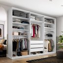 Ver imagem 1 de Closet Casal Guarda Roupa sem Porta 237cm 3 Gavetas Mdf Pisa R02 Branco - Lyam Decor