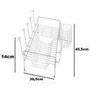Ver imagem 3 de Escorredor de Louça Aramado 19 Pratos 7 Copos Porta Talheres Grande Cozinha em Aço Cromado
