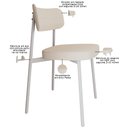 Ver imagem 4 de Kit 08 Cadeiras Estofada para Sala de Jantar Astrid Branco C01 Linho Palha - Lyam Decor