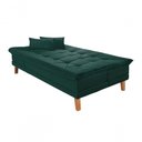Ver imagem 4 de Sofá Cama Berlim Pés de Madeira Espuma D33 Cor:verde 403