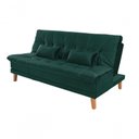 Ver imagem 1 de Sofá Cama Berlim Pés de Madeira Espuma D33 Cor:verde 403