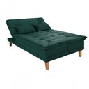 Ver imagem 2 de Sofá Cama Berlim Pés de Madeira Espuma D33 Cor:verde 403