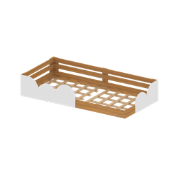 Cama Infantil Montessoriana Solteiro Cloud:branco/freijó - 4