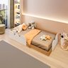 Cama Infantil Montessoriana Solteiro Cloud:branco/freijó - 3