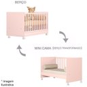 Ver imagem 2 de Berço Infantil Mini Cama Mdp com Rodízios Doce Mel Rosa