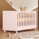 Ver imagem 6 de Berço Infantil Mini Cama Mdp com Rodízios Doce Mel Rosa