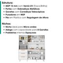 Ver imagem 4 de Kit Cozinha 6 Portas 3 Gavetas 182 cm Mari Branco Absoluto Zanz