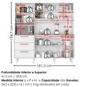 Ver imagem 3 de Kit Cozinha 6 Portas 3 Gavetas 182 cm Mari Branco Absoluto Zanz