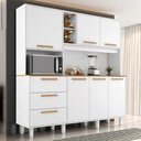 Ver imagem 2 de Kit Cozinha 6 Portas 3 Gavetas 182 cm Mari Branco Absoluto Zanz