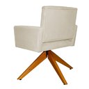 Ver imagem 4 de Poltrona Decorativa Camila Pés Madeira Giratório Suede Bege - DS Estofados