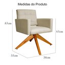 Ver imagem 5 de Poltrona Decorativa Camila Pés Madeira Giratório Suede Bege - DS Estofados
