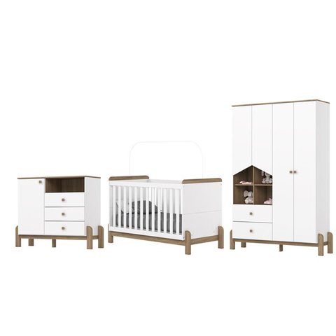 Jogo de Quarto Infantil Ternura Branco/jequitibá - Henn