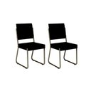 Ver imagem 1 de Cadeira Sala de Jantar 1736 Aço Kit 2 Uni Preto - Carraro