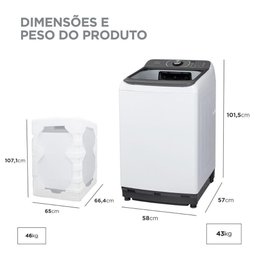 Lavadora de Roupas Automática Midea 14kg Ma512w140-wk Wave Impeller Branco 220v - 6 Lavadora de Roupas Automática Midea 14kg Ma512w140-wk Wave Impeller Branco 220v - 6