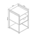 Ver imagem 2 de Mesa de Cabeceira Industrial Tókio com Gavetas para Apoio em Ferro Branco - Tampo Branco