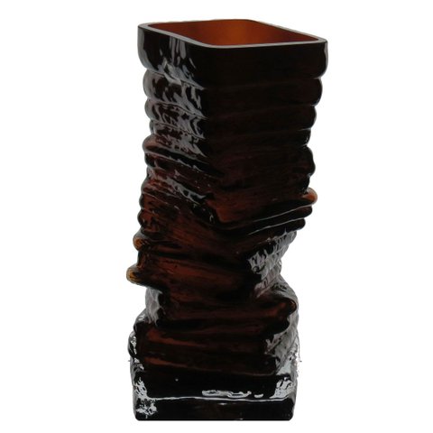 Vaso Decorativo Enfeite Planta Pedra Vidro 24x10x10cm Âmbar
