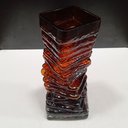 Ver imagem 2 de Vaso Decorativo Enfeite Planta Pedra Vidro 24x10x10cm Âmbar