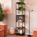 Ver imagem 6 de Conjunto Sala de Estar Estilo Industrial Rack Estante Preto P1027