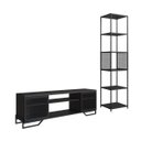Ver imagem 1 de Conjunto Sala de Estar Estilo Industrial Rack Estante Preto P1027