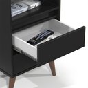 Ver imagem 3 de Mesa de Cabeceira Roma Quarto com 2 Gavetas Preto