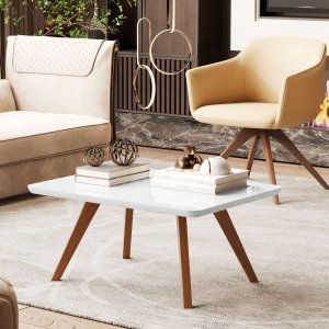 Mesa de Centro Moderna Retangular com Pés Reforçados