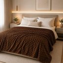 Ver imagem 4 de Cobertor Manta Fio de Ouro Casal 190x210 Toque Macio Luxo Decorativa Marrom