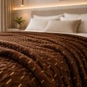 Ver imagem 2 de Cobertor Manta Fio de Ouro Casal 190x210 Toque Macio Luxo Decorativa Marrom