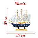 Ver imagem 2 de Miniatura Barco Navio de Madeira Veleiro Decorativo ? 29cm