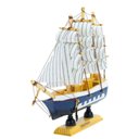 Ver imagem 1 de Miniatura Barco Navio de Madeira Veleiro Decorativo ? 29cm