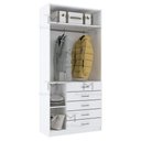 Ver imagem 5 de MÓDULO CLOSET COM CABIDEIRO + 5 GAVETAS + NICHOS M455.B (CASA) MUNDI MOVEIS