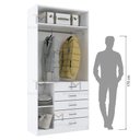 Ver imagem 6 de MÓDULO CLOSET COM CABIDEIRO + 5 GAVETAS + NICHOS M455.B (CASA) MUNDI MOVEIS