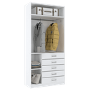 Ver imagem 1 de MÓDULO CLOSET COM CABIDEIRO + 5 GAVETAS + NICHOS M455.B (CASA) MUNDI MOVEIS