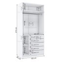 Ver imagem 2 de MÓDULO CLOSET COM CABIDEIRO + 5 GAVETAS + NICHOS M455.B (CASA) MUNDI MOVEIS
