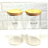 Kit 2 Pote Mantimento Vidro C Tampa De Bambu 1,4l Hermético - Transparente - 1