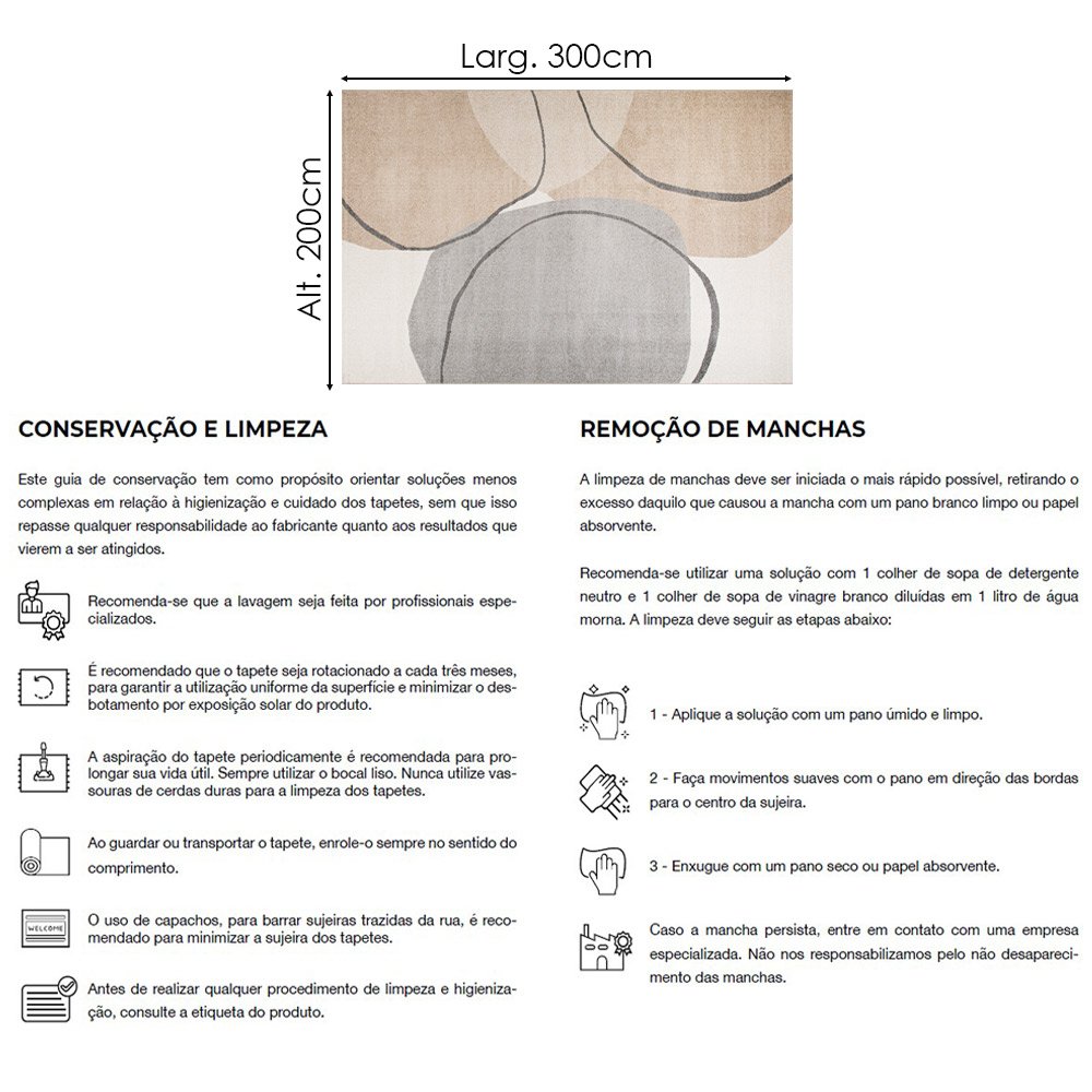 Tapete Retangular para Sala de Estar Paris 2,00 X 3,00m - Casaepoltrona Taal 4 - 4