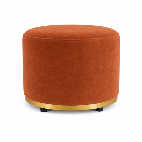 Puff Redondo Infantil - Banquinho Decorativo para Quarto Brinquedoteca - Espaço Kids Terracota
