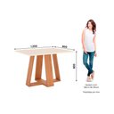 Ver imagem 4 de Conjunto: Mesa Sala Jantar Lins C/ Tampo Reto Madeirado 120x80cm e 4 Cadeiras Malu Nature/linho -