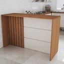 Ver imagem 4 de Bancada de Cozinha Alta Ilha Gourmet Ripado Nature/areia Hp - Panorama Móveis