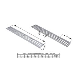 Ralo Grelha Linear com Caixilho em Alumínio Escovado 15x50cm G.D.A. INDUSTRIA E DISTRIBUIDORA DE FUN - 3