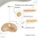 Ver imagem 6 de Pendente Rattan em Fibra Natural Boho Bancada Sala E27 Nat70