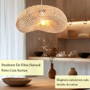 Ver imagem 2 de Pendente Rattan em Fibra Natural Boho Bancada Sala E27 Nat70