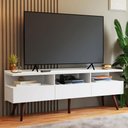 Ver imagem 1 de Rack para Tv até 65 Polegadas com Pés Retro Branco Londres Madesa Branco