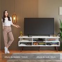 Ver imagem 7 de Rack para Tv até 65 Polegadas com Pés Retro Branco Londres Madesa Branco